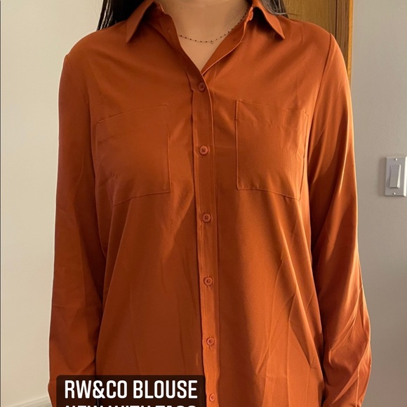 RW&Co burnt orange button up - Picture 1 of 1